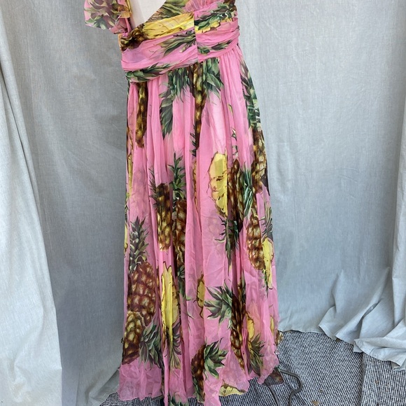 Dolce Gabbana silk chiffon halter dress 48 12 - Picture 4 of 5